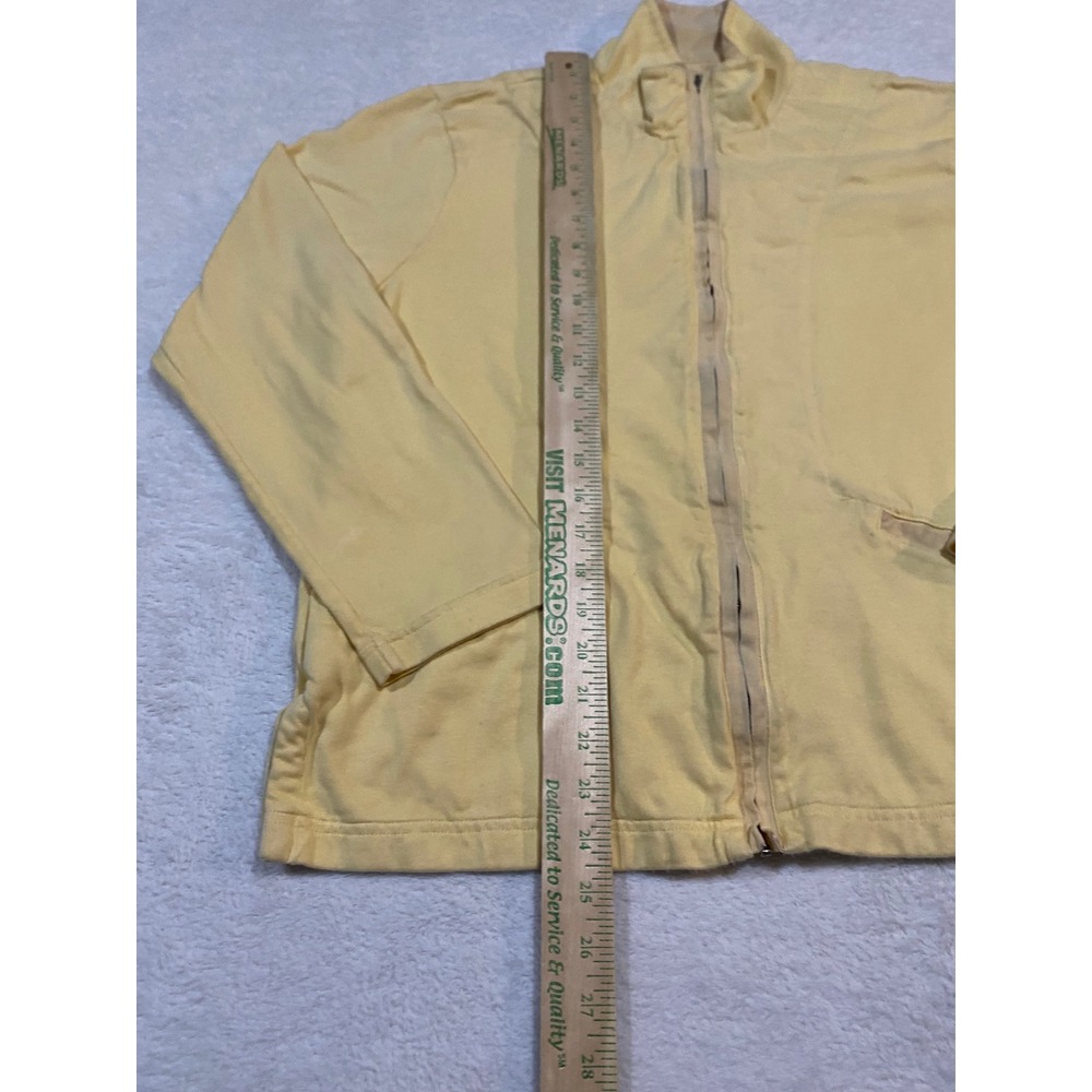 Tommy Bahama Womens L(12/14) Yellow Full Zip Mock Neck Jacket Palm Tree - Picture 2 of 8